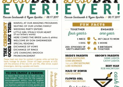 Cassie Sastaunik - Wedding Program