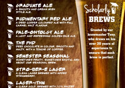 Thirsty Scholar - Table Card