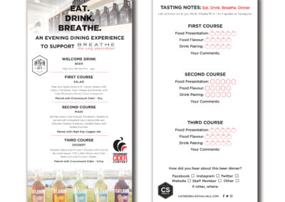 Cathedral Social Hall Charity Menu