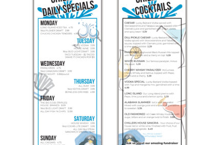 Chillers Pub - Daily Specials Menu