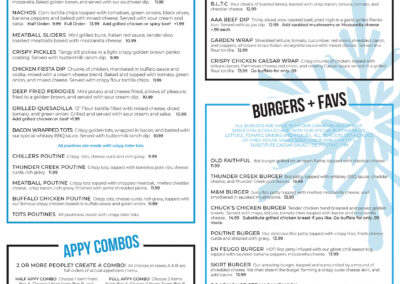 Chillers Pub - Food Menu