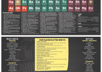 Thirsty Scholar - Drink Menu